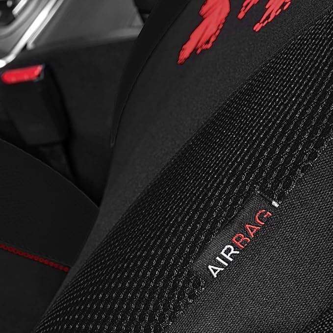 Universal Seat Covers — Full Set — Red / Black