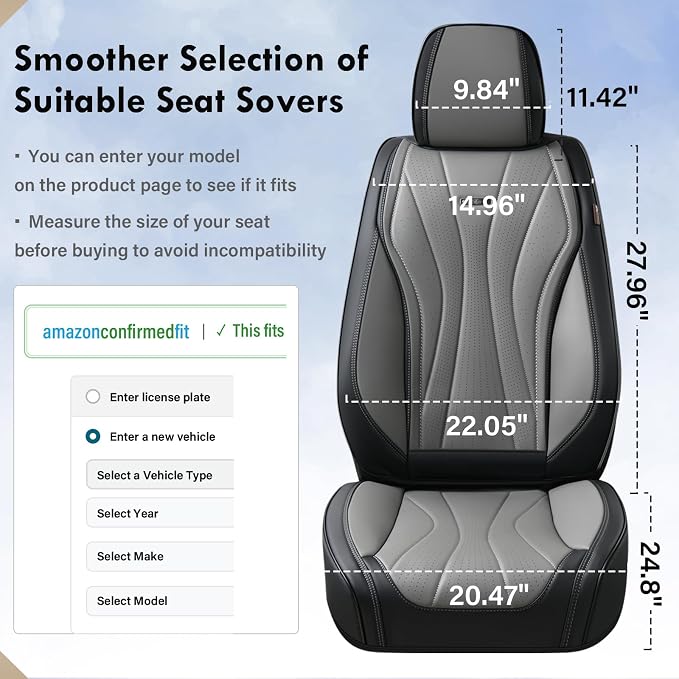 Universal Seat Covers — Front Seat — Black / Gray