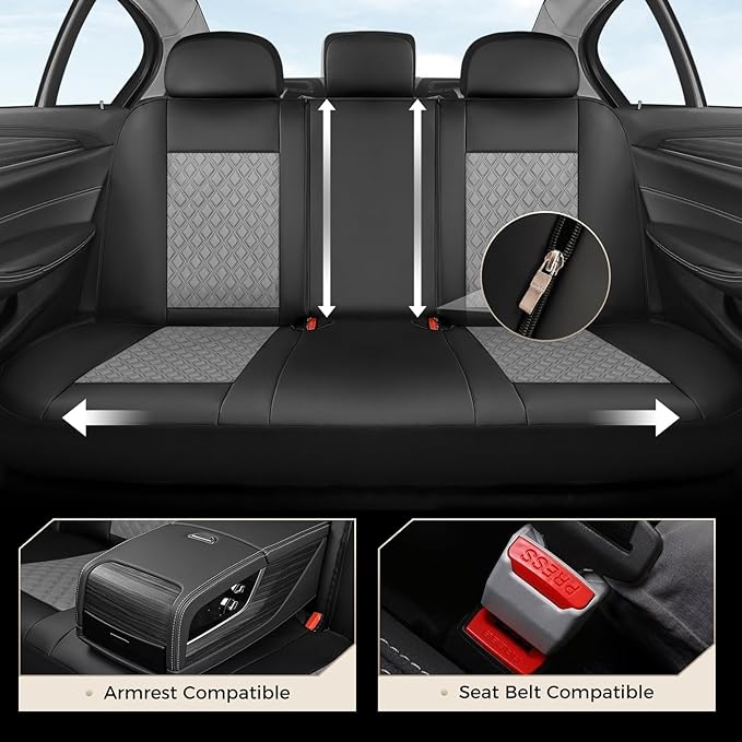 Universal Seat Covers — Full Set — Black / Gray