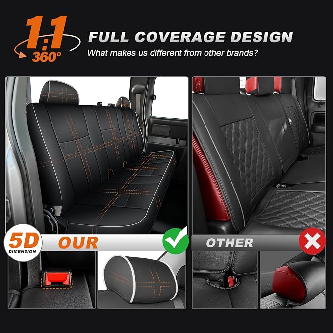 Seat Covers for Chevrolet Silverado / GMC Sierra — Full Set — Black / White