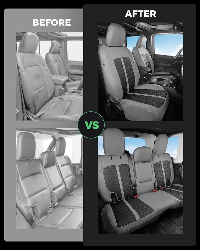 Seat Covers for Jeep Wrangler — Full Set — Gray / Black
