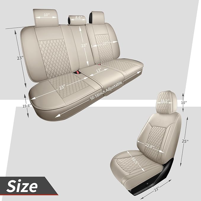 Universal Seat Covers — Front Seat — Beige