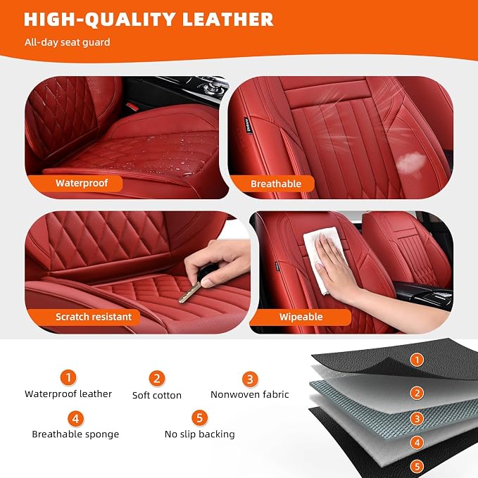 Universal Seat Covers — Full Set — Red