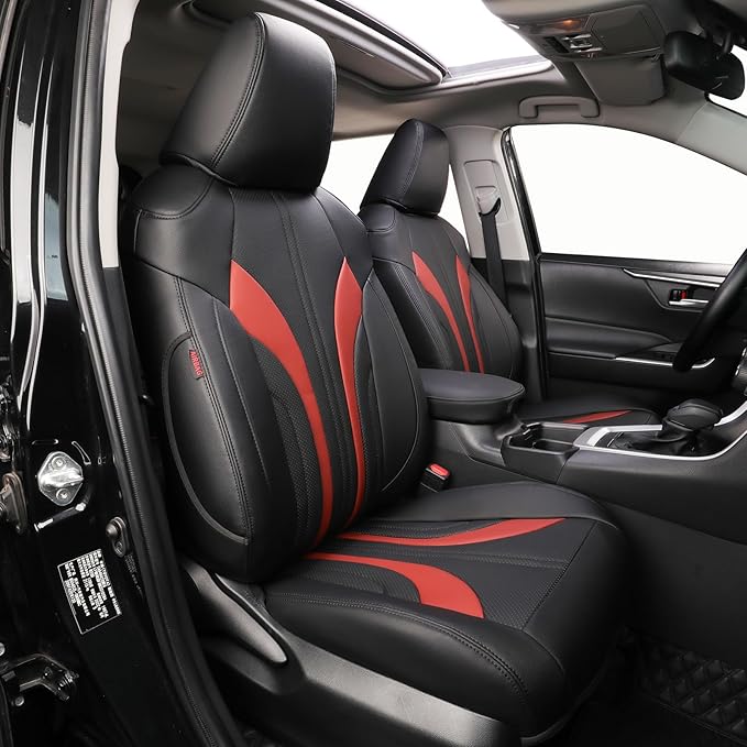 Faux Leather Seat Covers for Toyota 4Runner — Full Set — Black / Burgundy