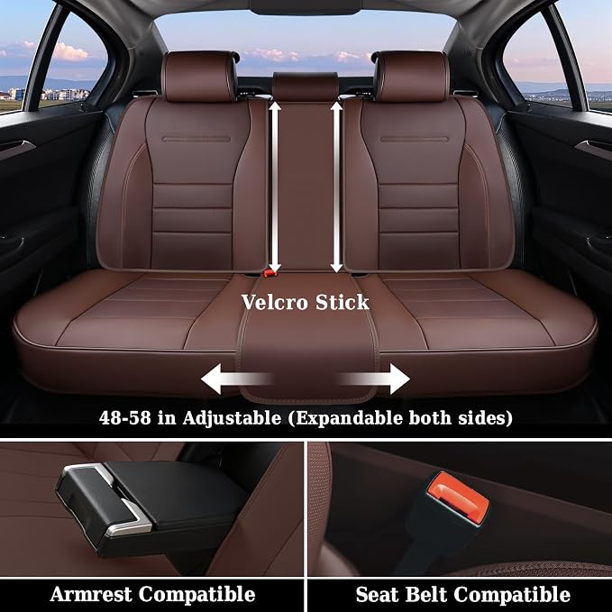 Universal Seat Covers — Front Seat — Brown