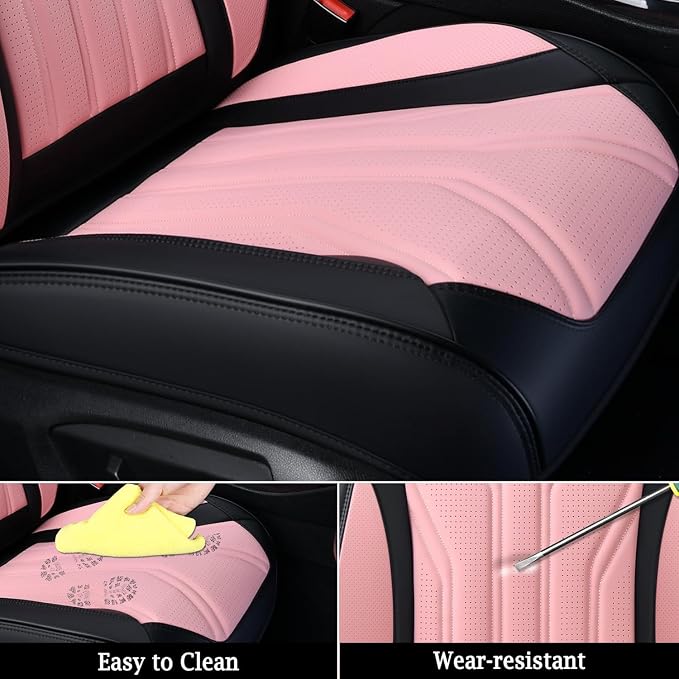 Universal Seat Covers — Front Seat — Pink / Black