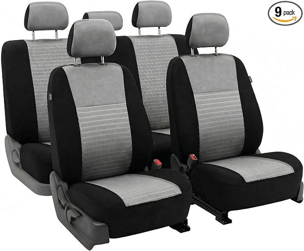Universal Seat Covers — Full Set — Gray / Black