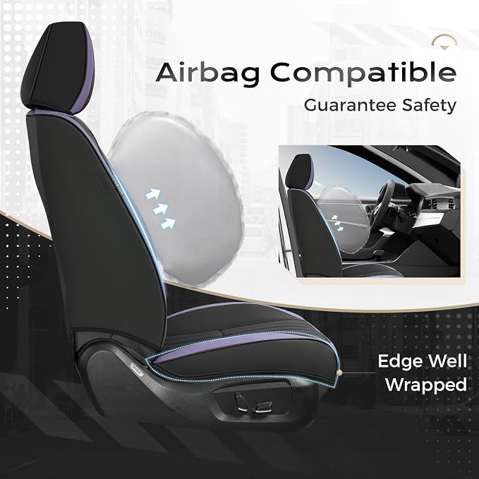 Universal Seat Covers — Full Set — Purple / Black