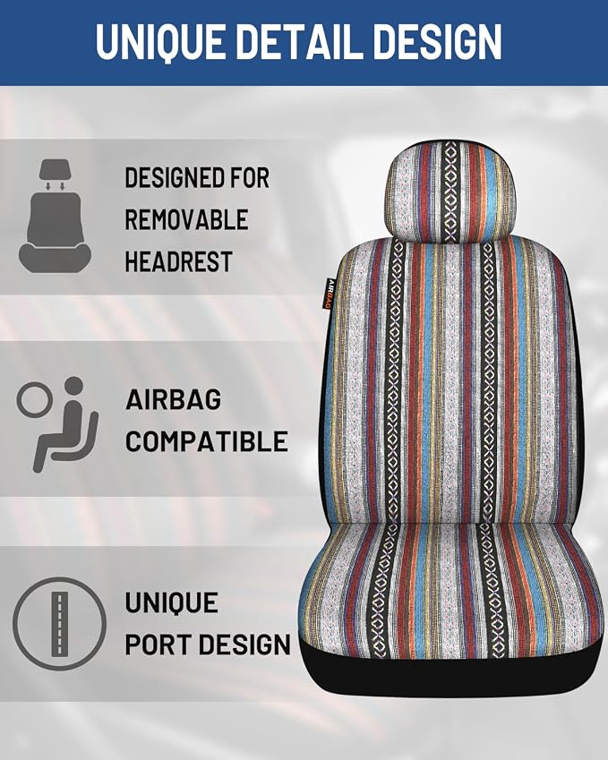 Fabric Car Seat Covers — Front Seat — Red