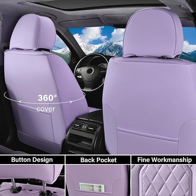 Universal Seat Covers — Full Set — Purple