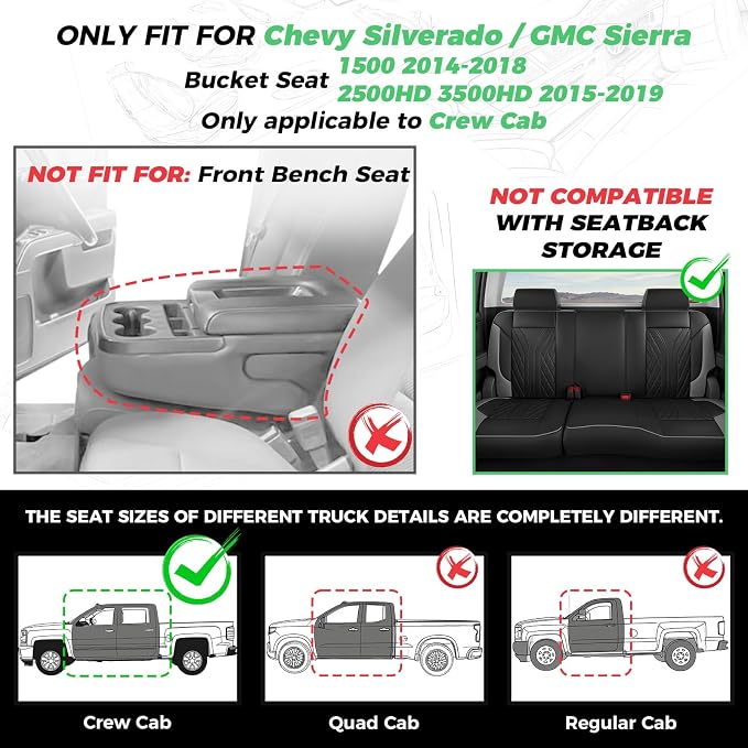 Seat Covers for Chevrolet Silverado / GMC Sierra — Full Set