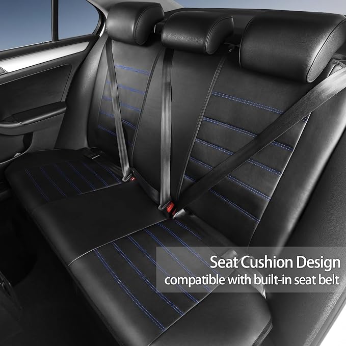 Universal Faux Leather Seat Covers — Full Set — Blue