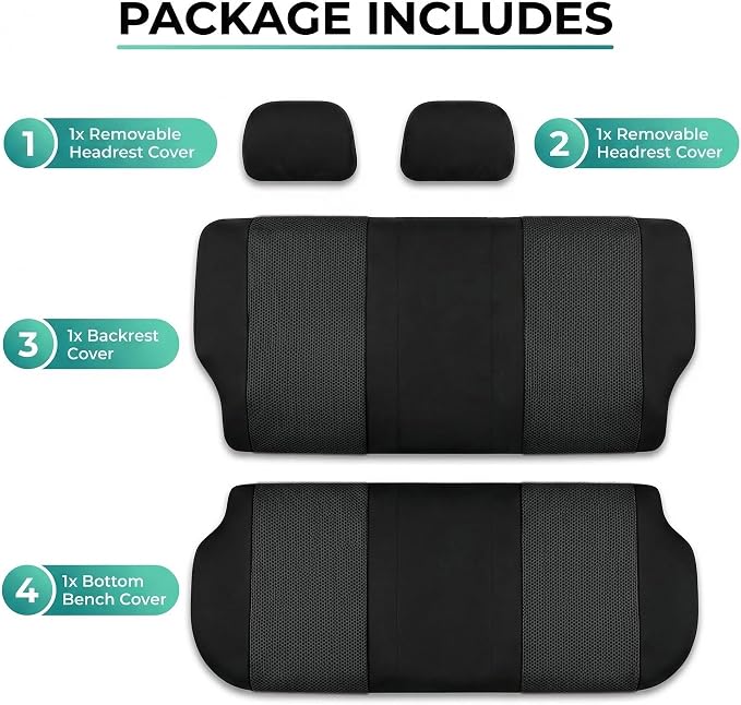 Universal Fabric Seat Covers — Front Seat — Black
