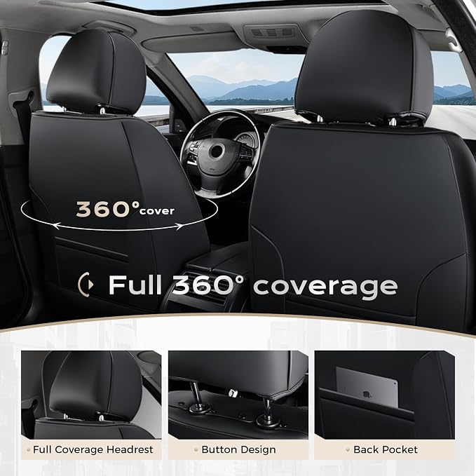 Universal Seat Covers — Full Set — Black / Red