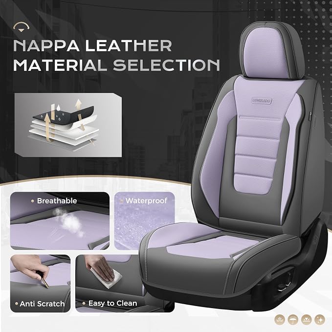 Universal Seat Covers — Front Seat — Gray / Purple