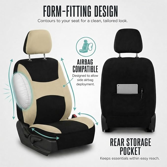 Universal Seat Covers — Beige / Black
