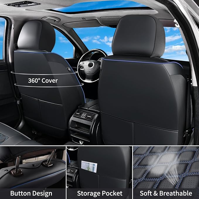 Seat Covers for Chevrolet Silverado / GMC Sierra — Front Seat — Black / Blue