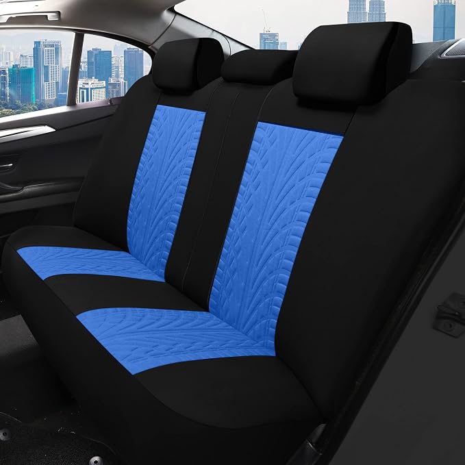 Universal Fabric Seat Covers — Full Set — Black / Blue