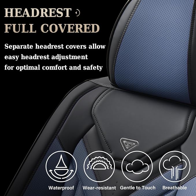 Universal Seat Covers — Full Set — Black / Blue