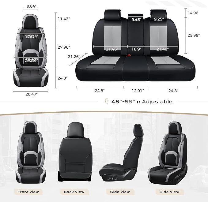 Universal Seat Covers — Full Set — Black / Beige