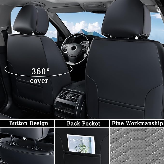 Universal Seat Covers — Full Set — Black / Gray