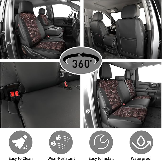 Faux Leather Seat Covers for Chevrolet Silverado — Black