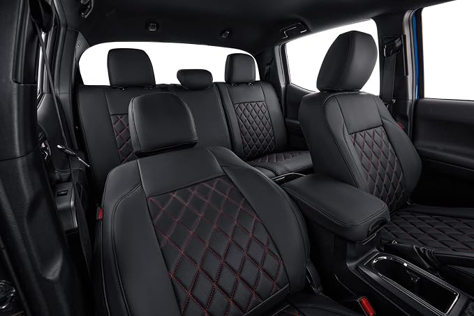 Seat Covers for Toyota Tacoma — Full Set — Red / Black