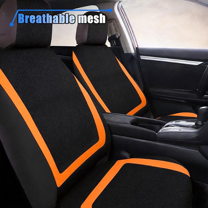 Universal Seat Covers — Front Seat — Black / Orange