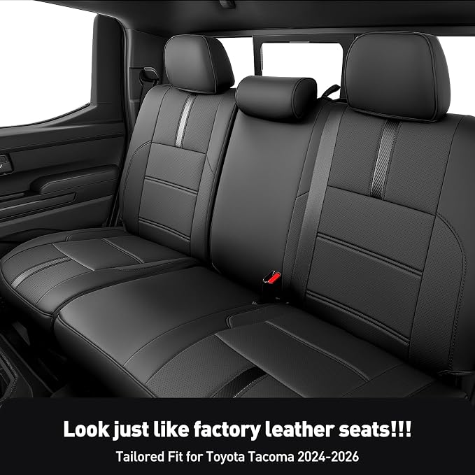 Faux Leather Seat Covers for Toyota Tacoma — Full Set — Black