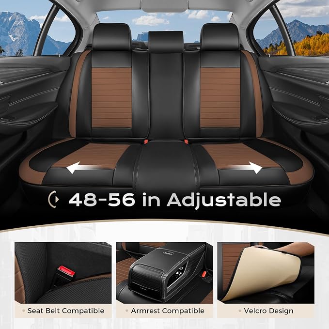 Universal Seat Covers — Full Set — Black / Brown
