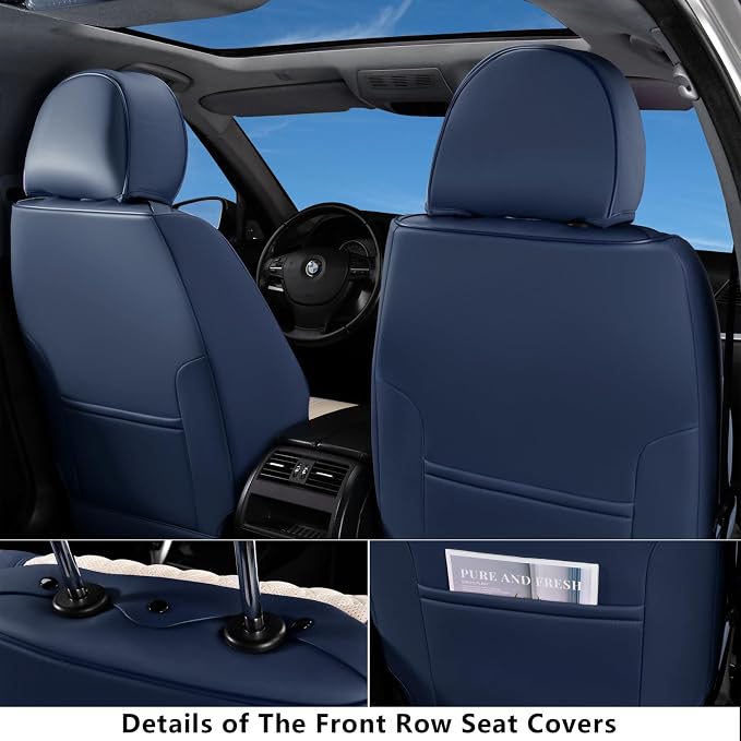 Universal Seat Covers — Full Set — Blue / White