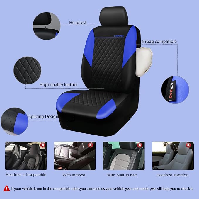 Universal Seat Covers — Full Set — Blue
