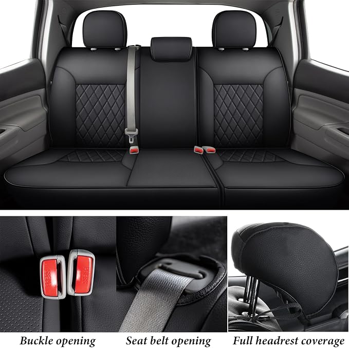 Faux Leather Seat Covers for Toyota Tacoma — Full Set — Black