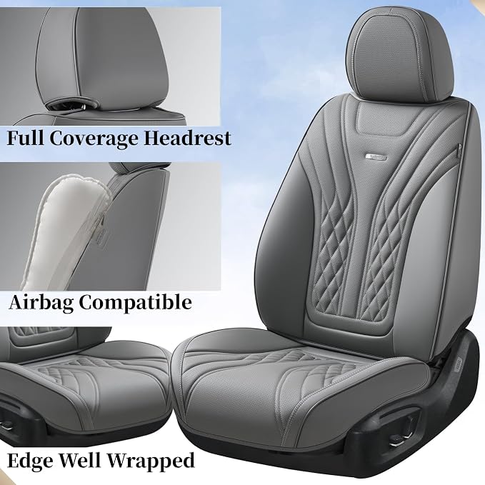 Universal Seat Covers — Front Seat — Gray