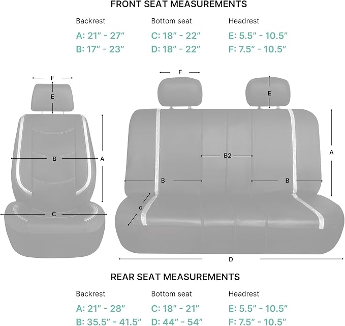 Universal Faux Leather Seat Covers — Full Set — Black