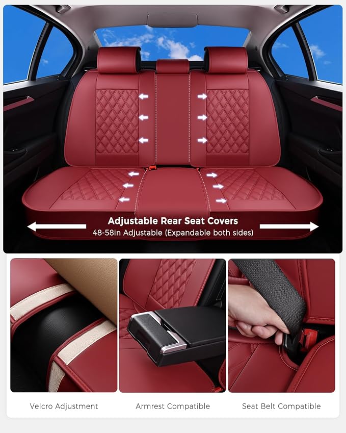 Universal Seat Covers — Full Set — Red