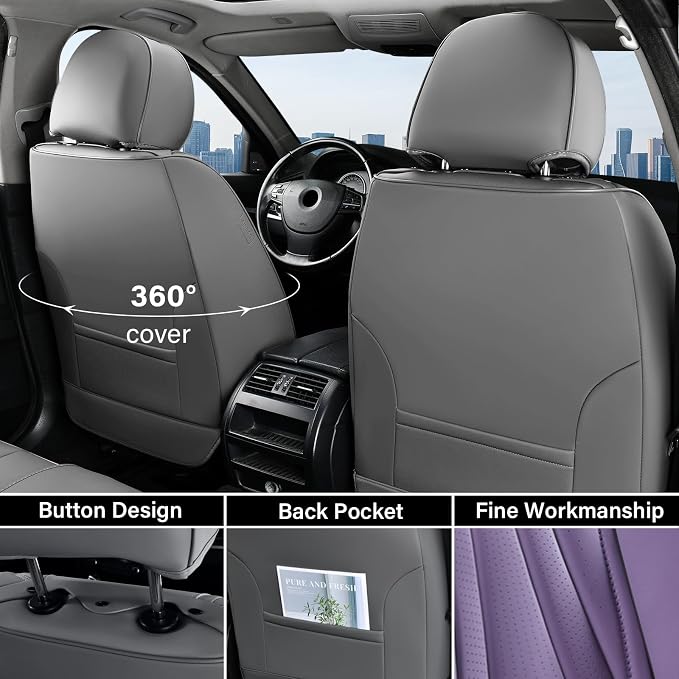 Universal Seat Covers — Front Seat — Gray / Purple
