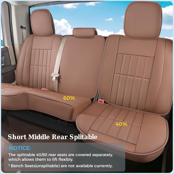 Seat Covers for Multiple Vehicles — Full Set — Brown