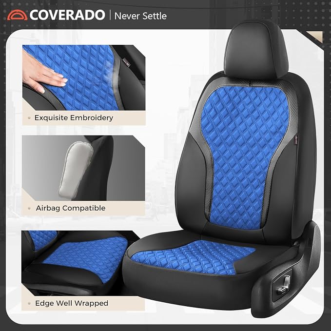 Universal Seat Covers — Front Seat — Black / Blue