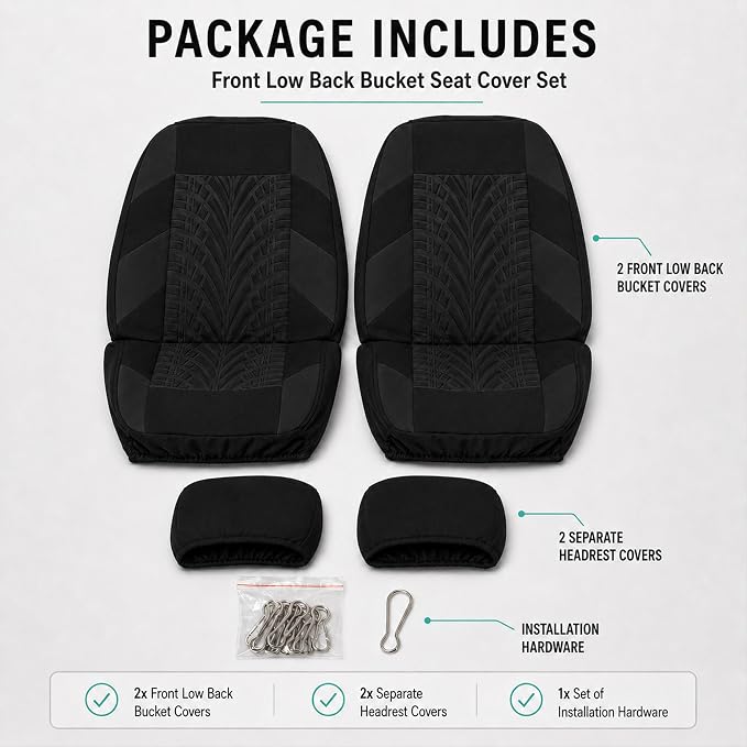Universal Seat Covers — Front Seat — Black