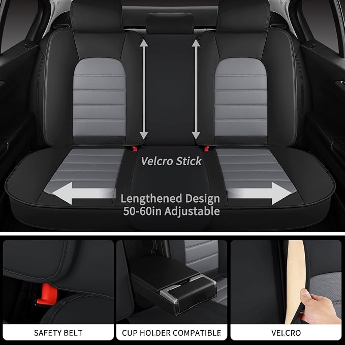 Universal Seat Covers — Full Set — Black / Gray