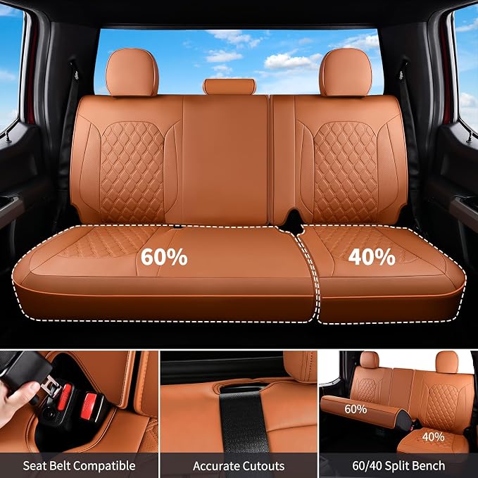 Seat Covers for Toyota Tacoma — Full Set — Brown