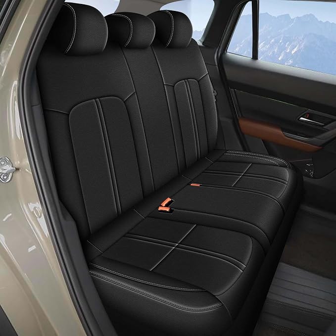 Faux Leather Car Seat Covers — Full Set — Black