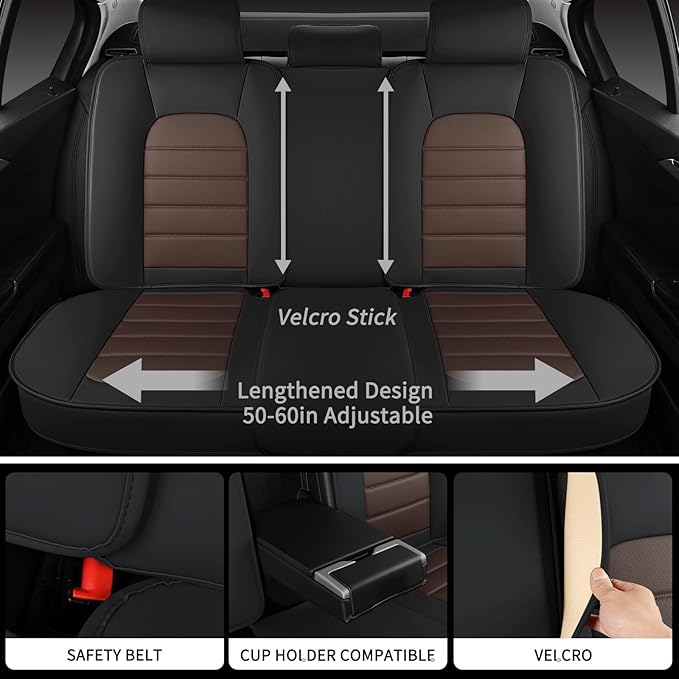 Universal Seat Covers — Full Set — Black / Brown