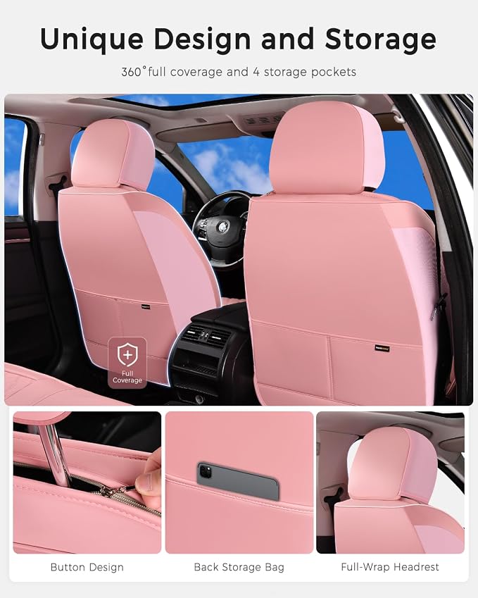 Universal Seat Covers — Front Seat — Pink