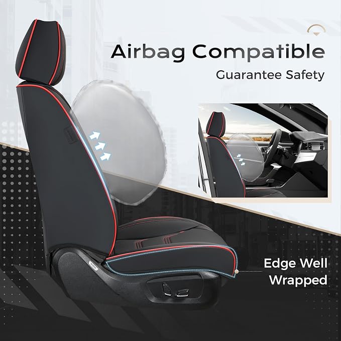 Universal Seat Covers — Front Seat — Black / Red