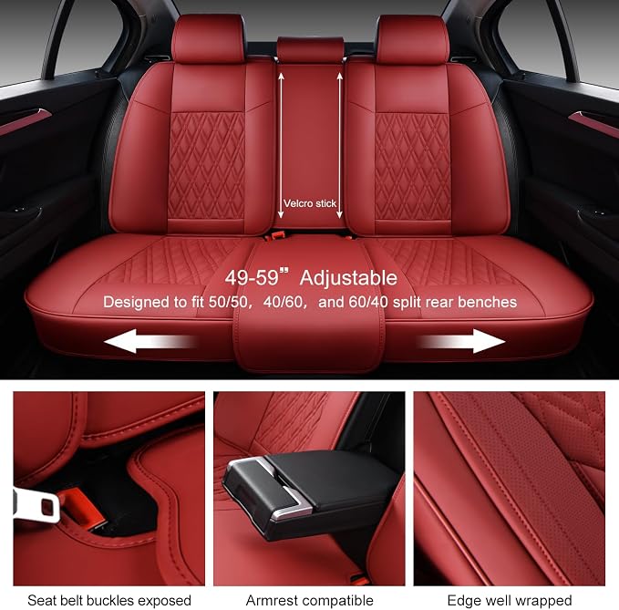 Universal Seat Covers — Full Set — Red