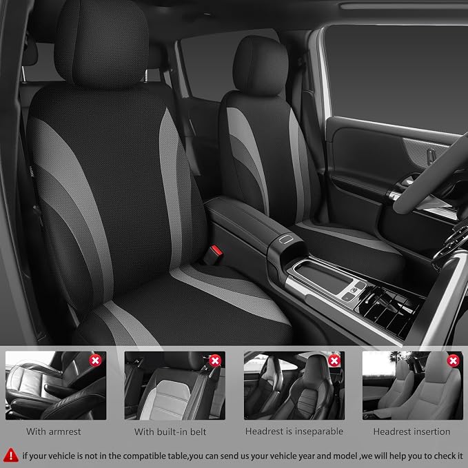 Universal Seat Covers — Front Seat — Gray / Black