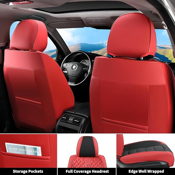 Universal Seat Covers — Front Seat — Red / Black