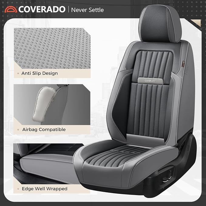 Universal Seat Covers — Full Set — Gray / Black